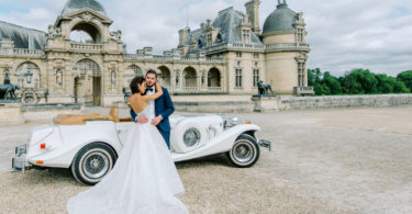 modern romantic wedding at a chateau