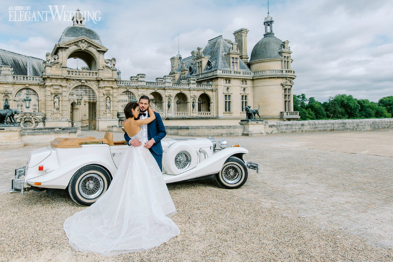 modern romantic wedding at a chateau