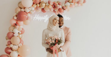 diversity wedding in blush pink