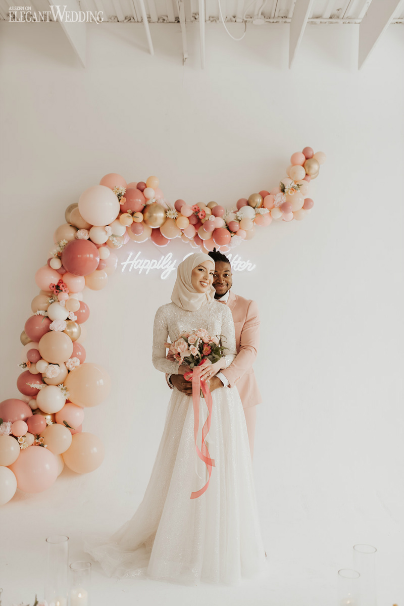 diversity wedding in blush pink