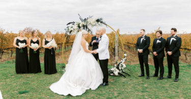 wedding ceremony in a vinyard