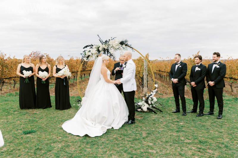 wedding ceremony in a vinyard