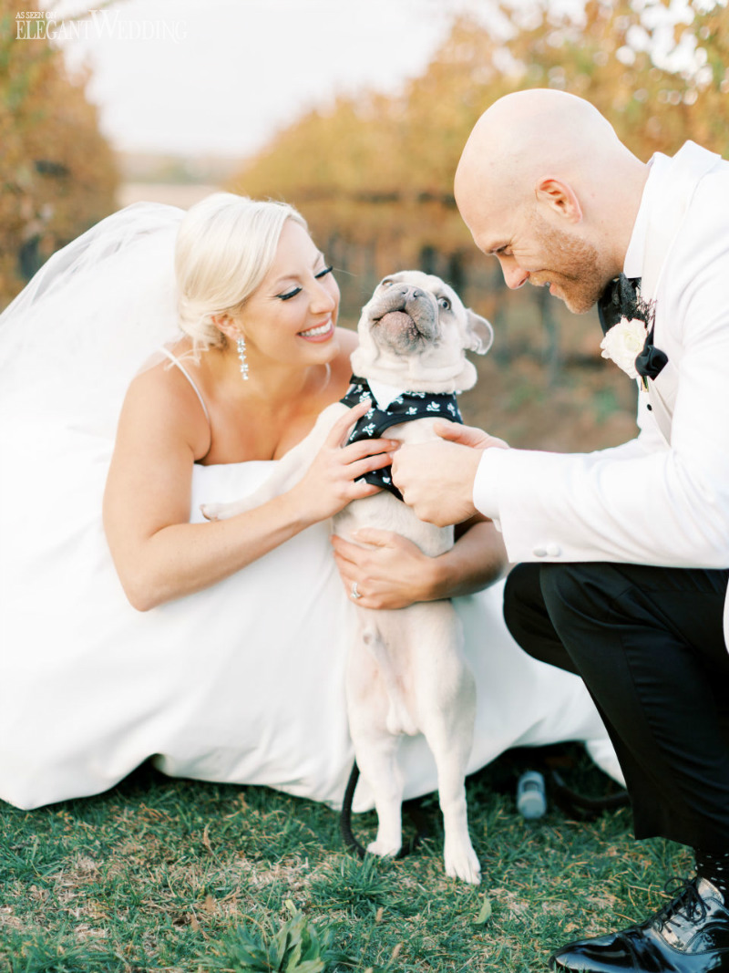 bride with her fur baby