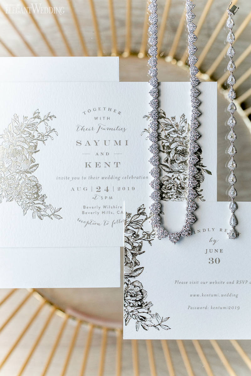 white wedding invitation