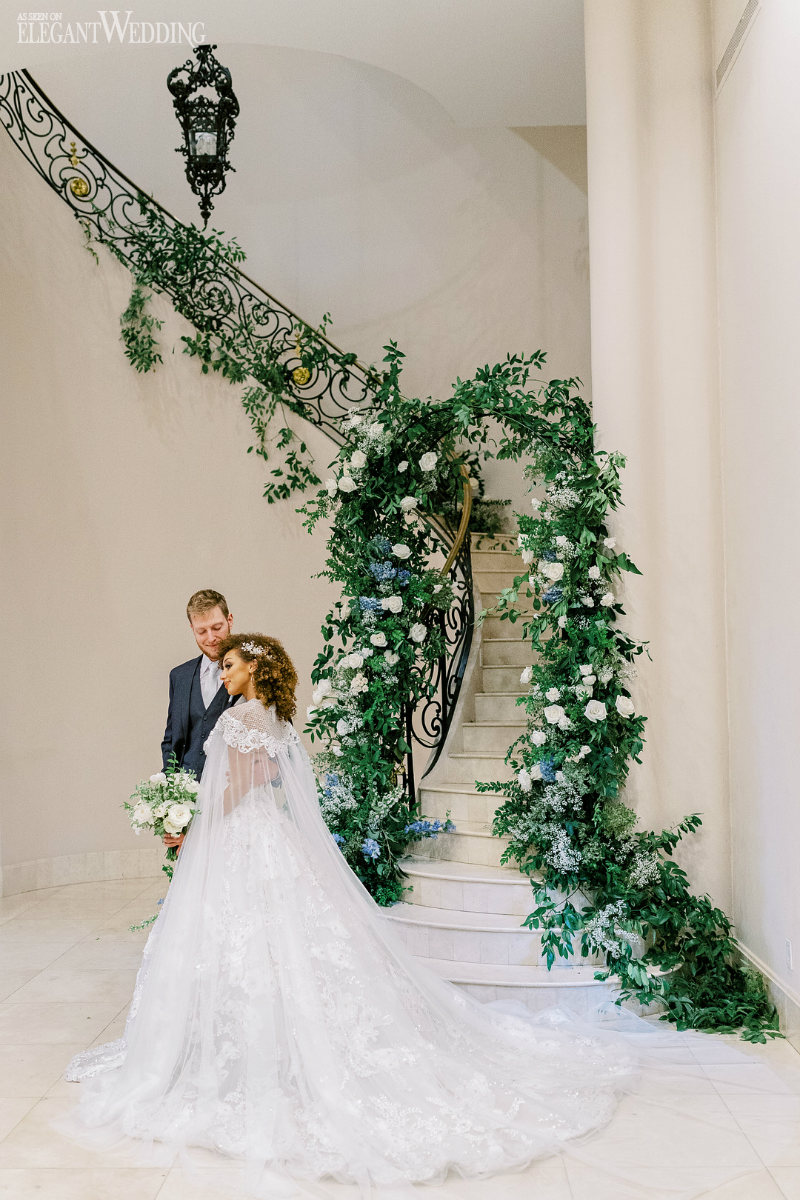 floral on a staircase