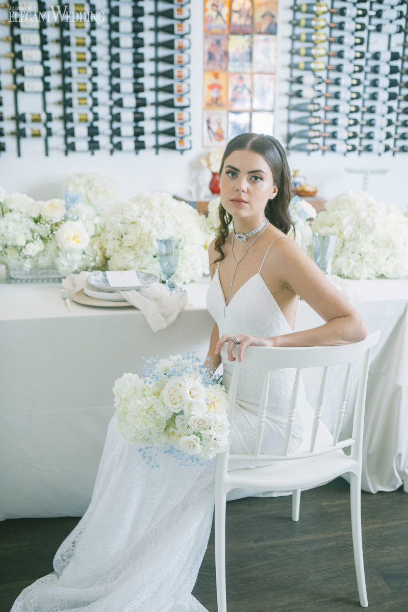 modern love blue and white wedding theme