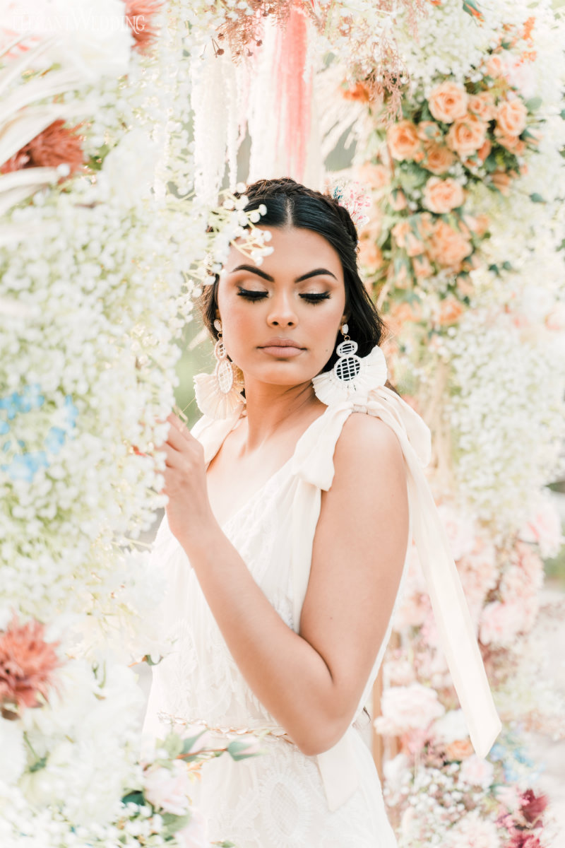 beach wedding bride