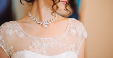 wearing diamonds on your wedding day necklace