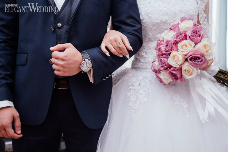 bride and groom dental cleaning