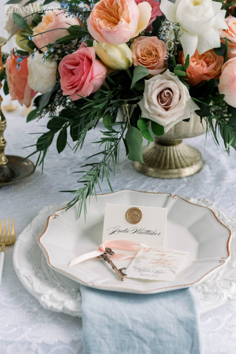 victorian place setting for a wedding