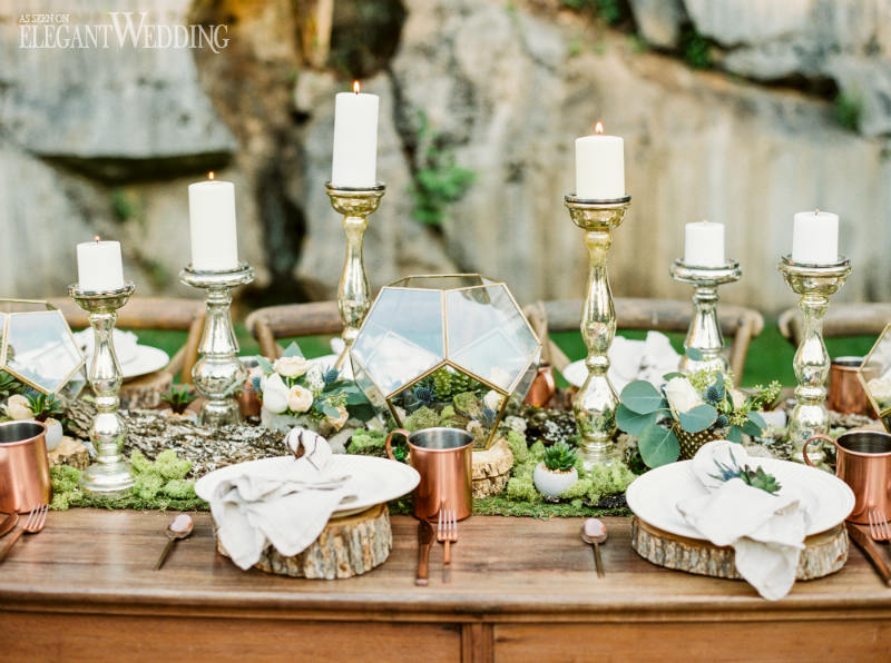 outdoor rustic garden wedding theme table decor