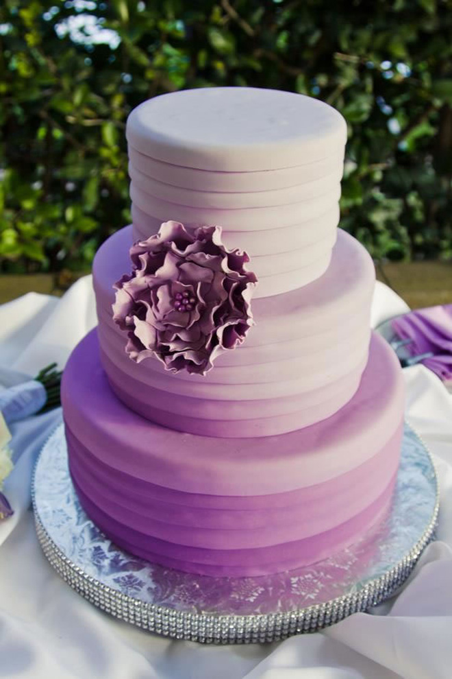 purple wedding cake