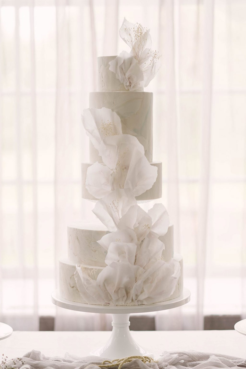 wafer wedding cake