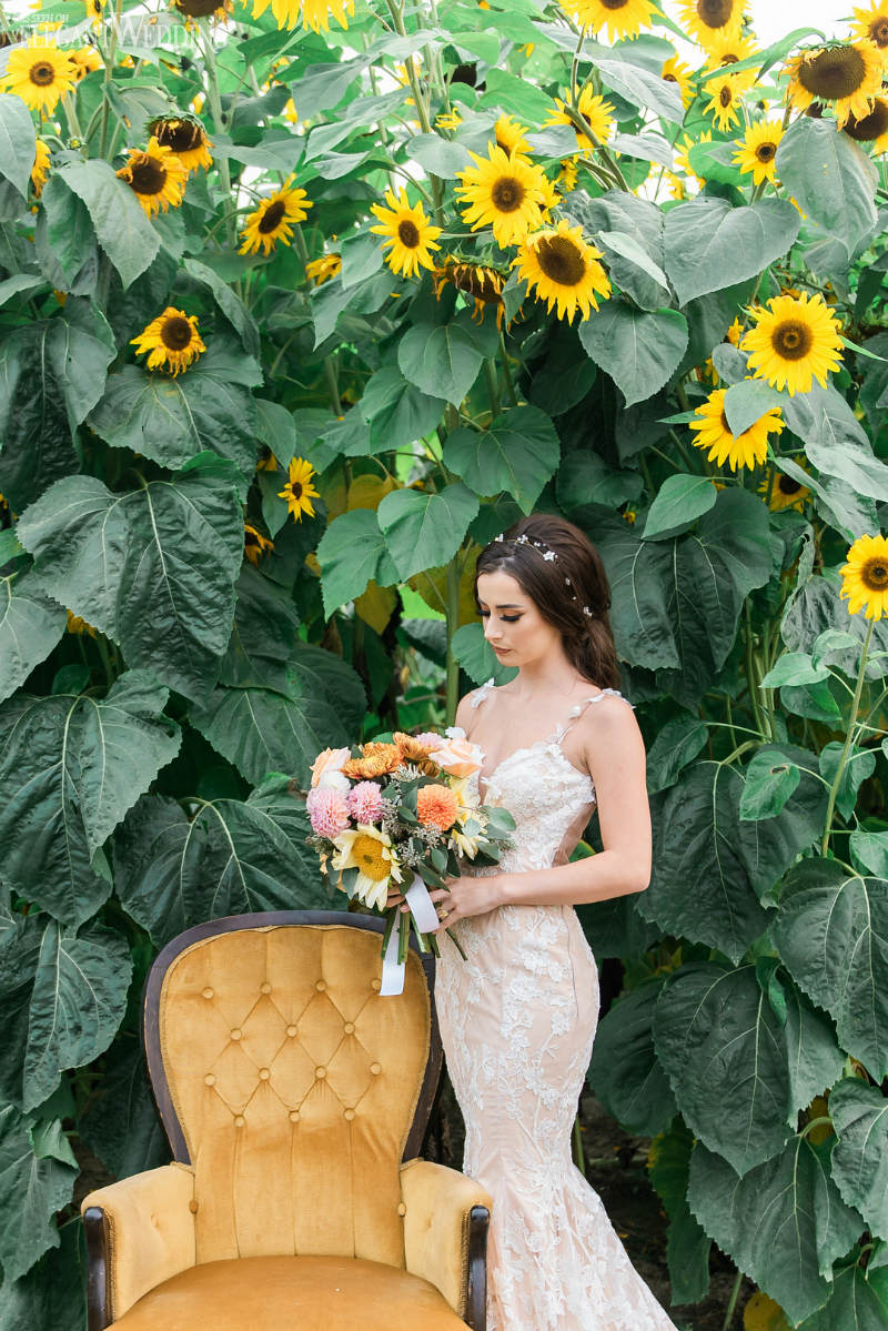 bride in a yellow wedding theme