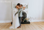 intimate brunch wedding bride and groom