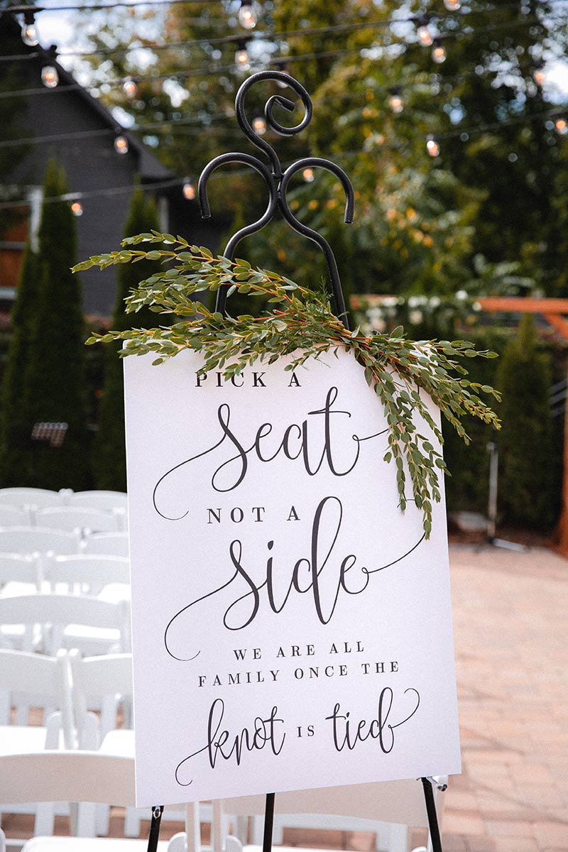 have a seat wedding sign