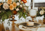 pretty wedding table with macaron