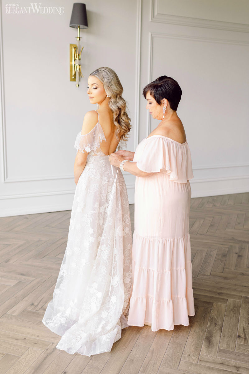 bride with her mom in a post pandemic wedding