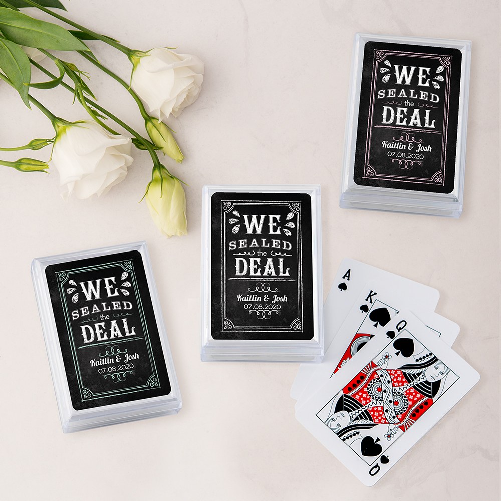 casino playing cards as a wedding favour