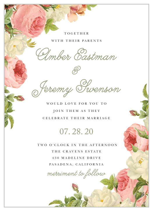 pretty wedding invitation