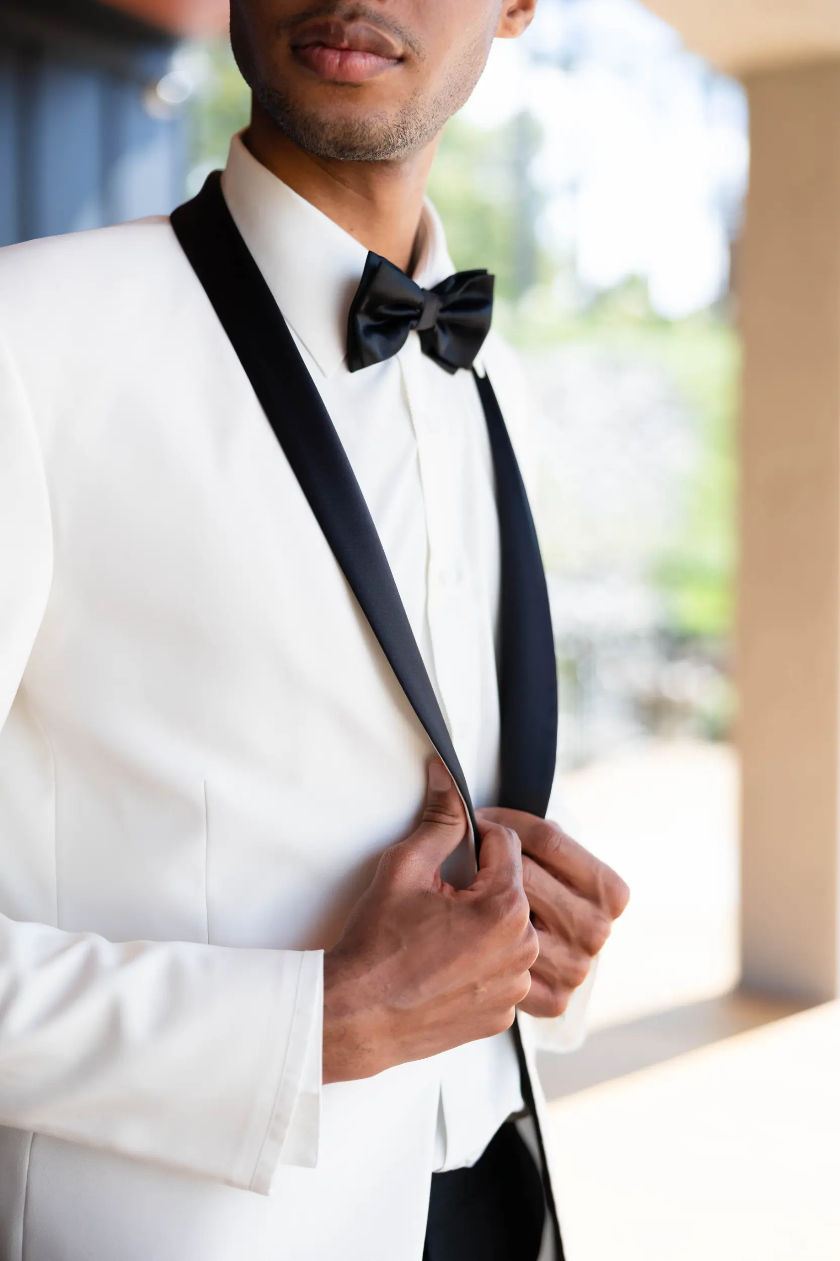 white and black tuxedo