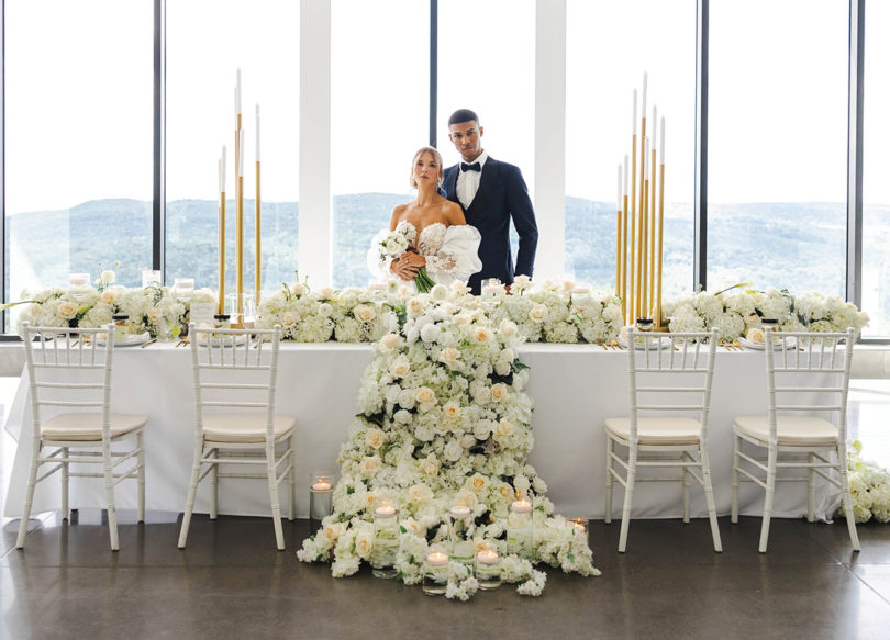 white and green wedding