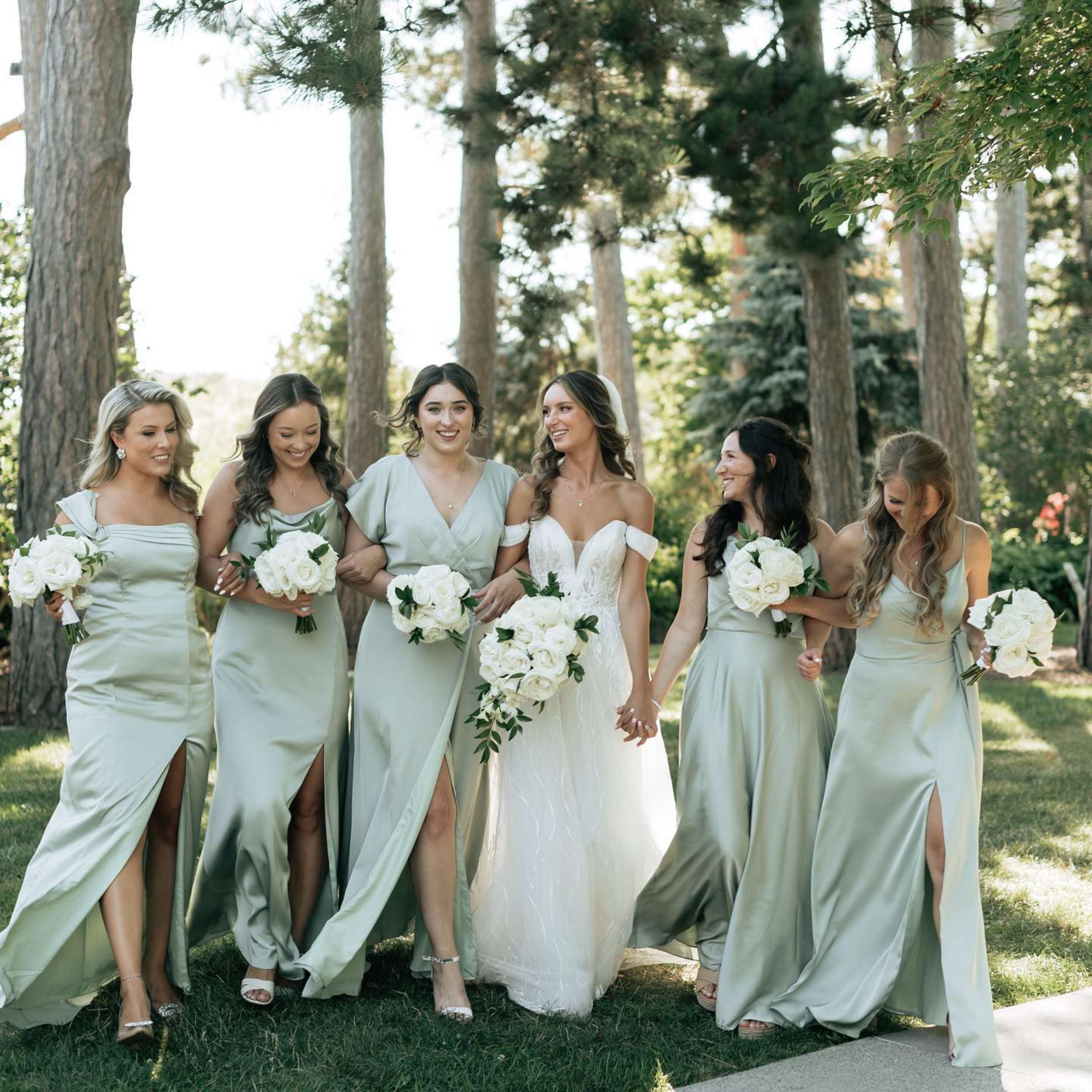 aw bridal bridesmaid dresses in sage green