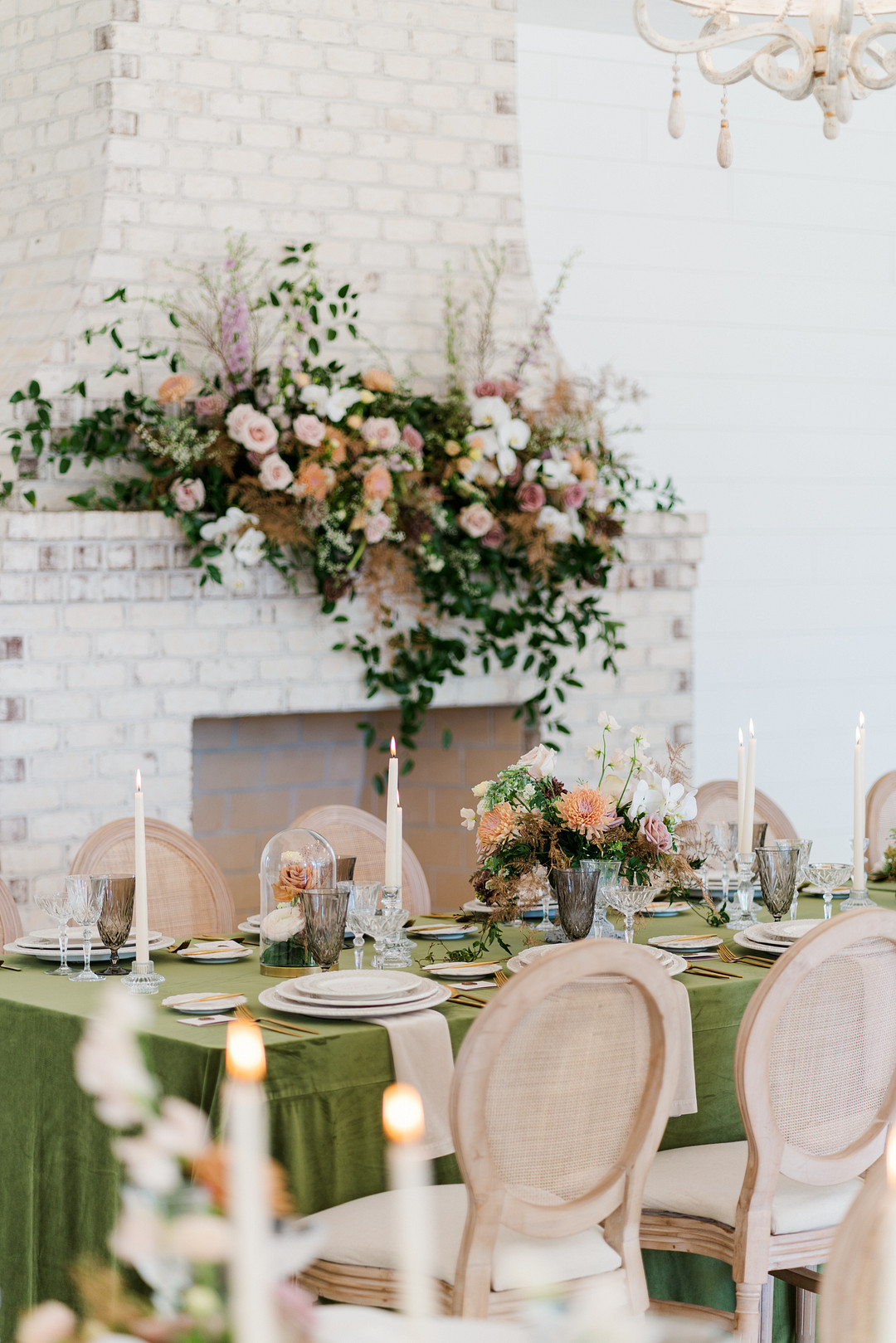 fairytale wedding blush and green theme