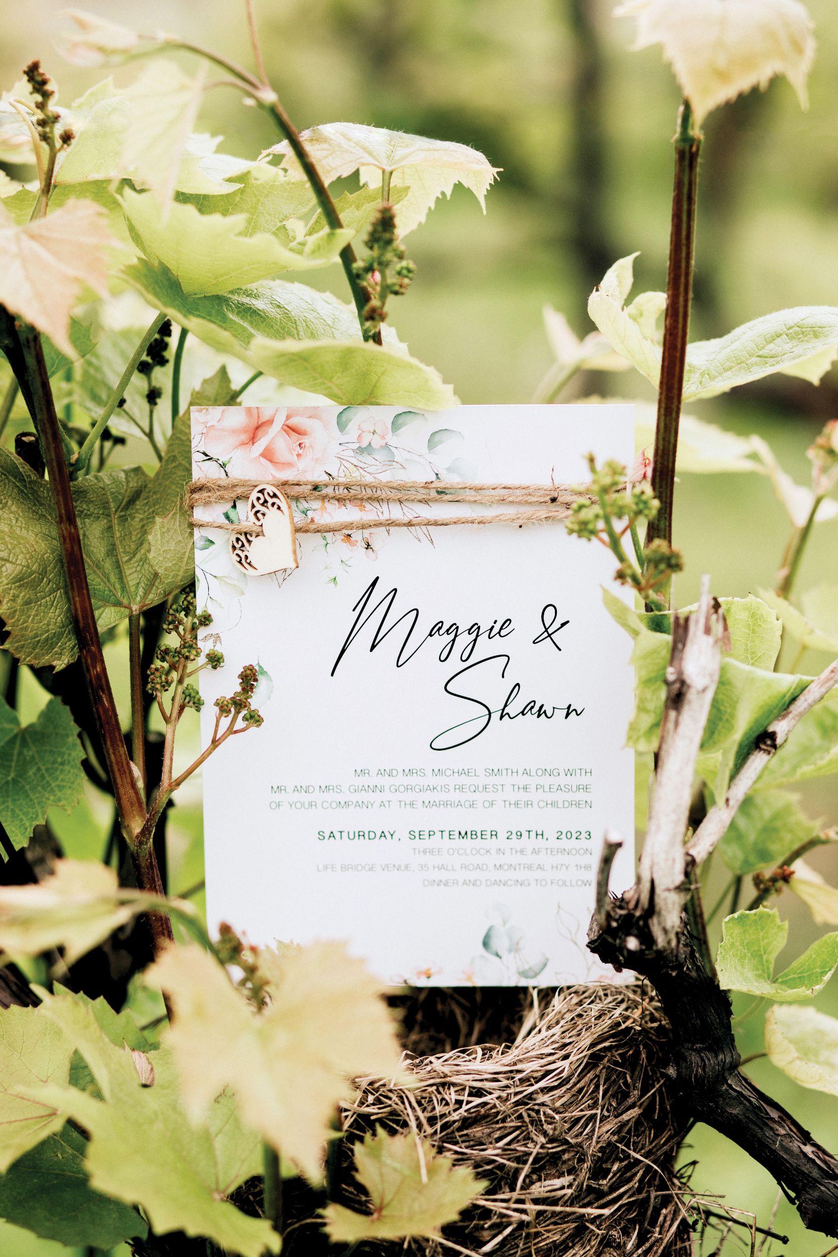 garden wedding invitation