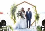 velvety blue hues on a beach wedding