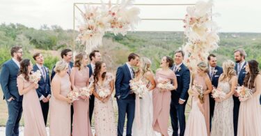 Pink barn wedding