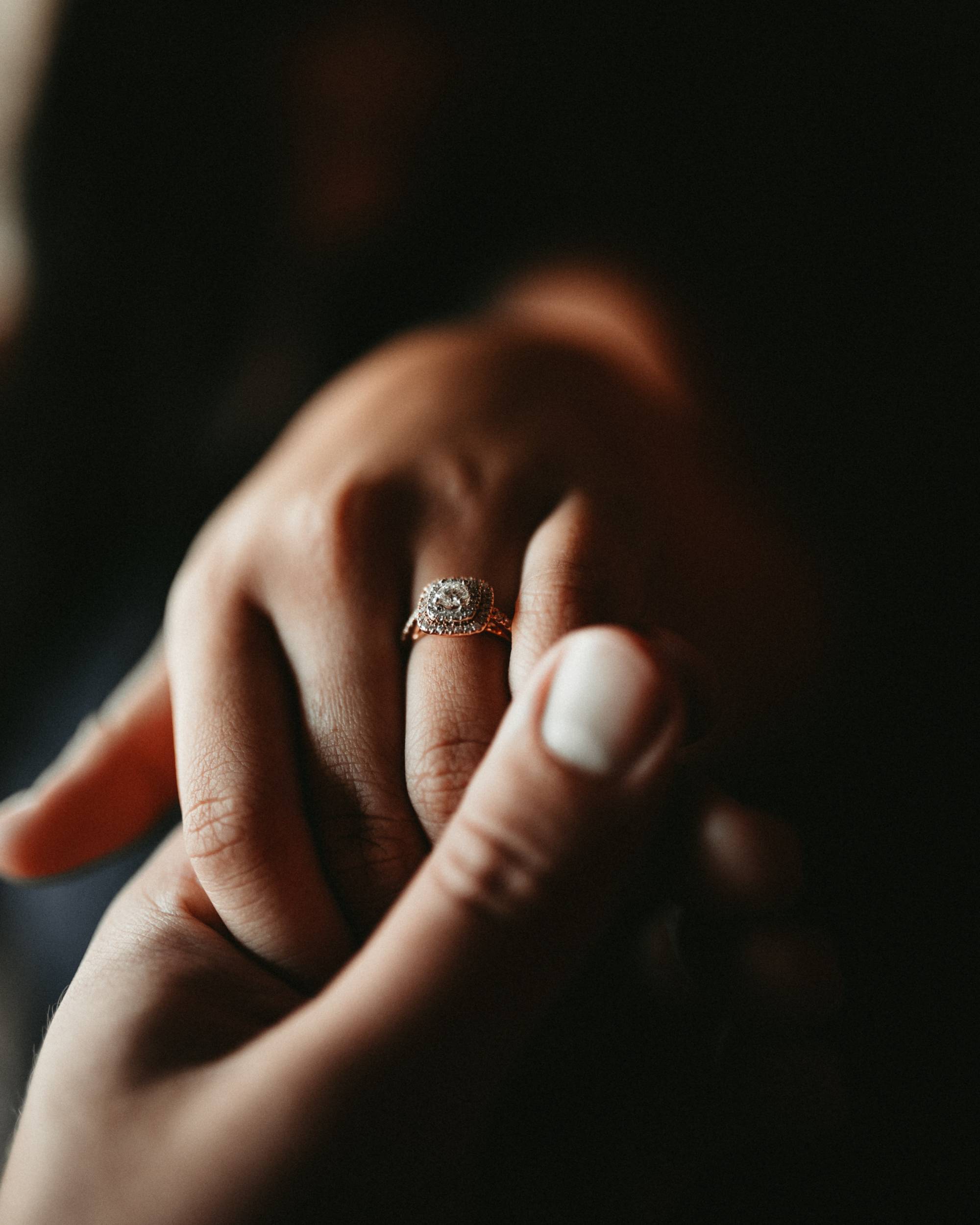 wedding ring with a diamond