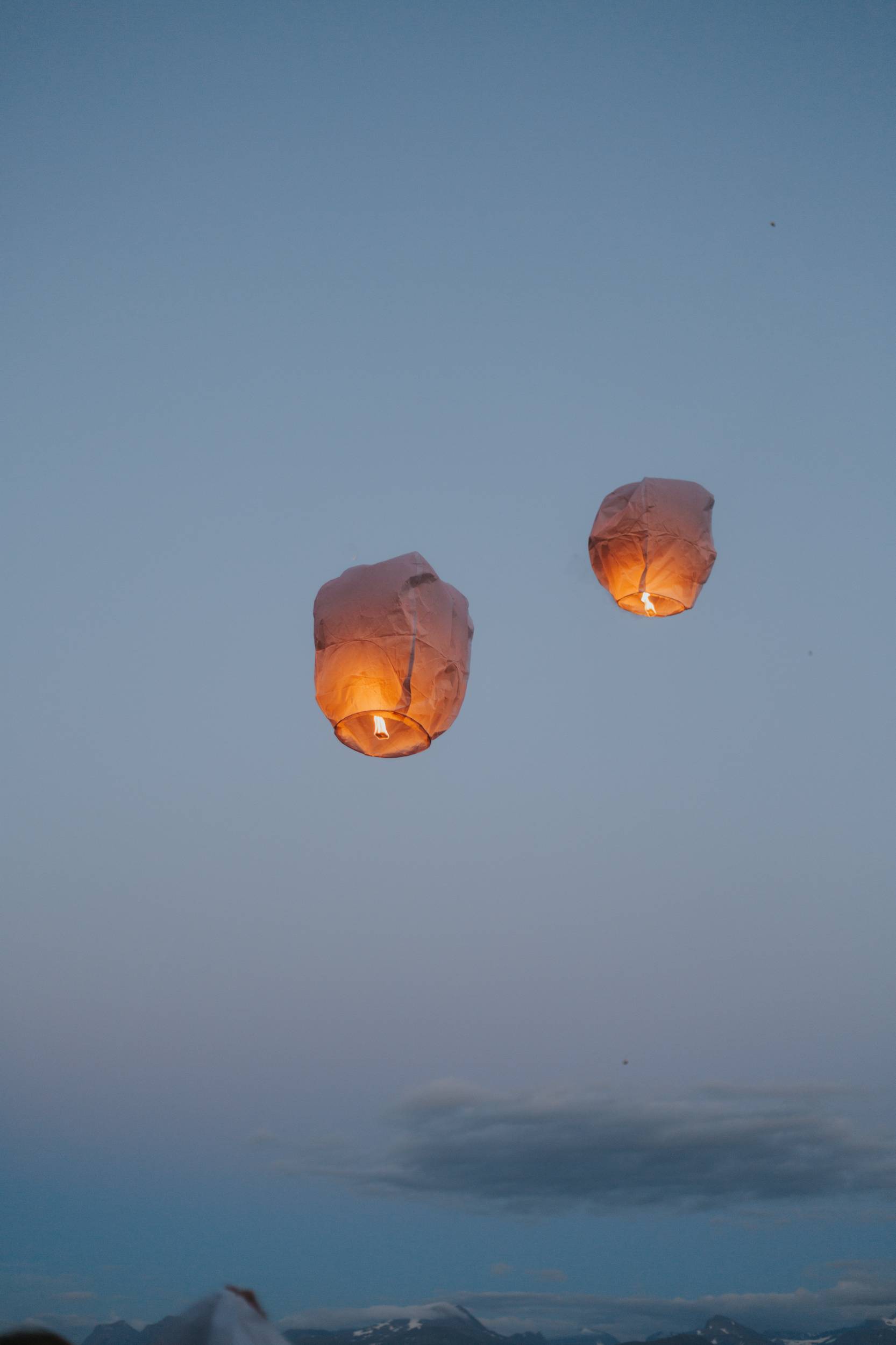 lantern release at a wedding