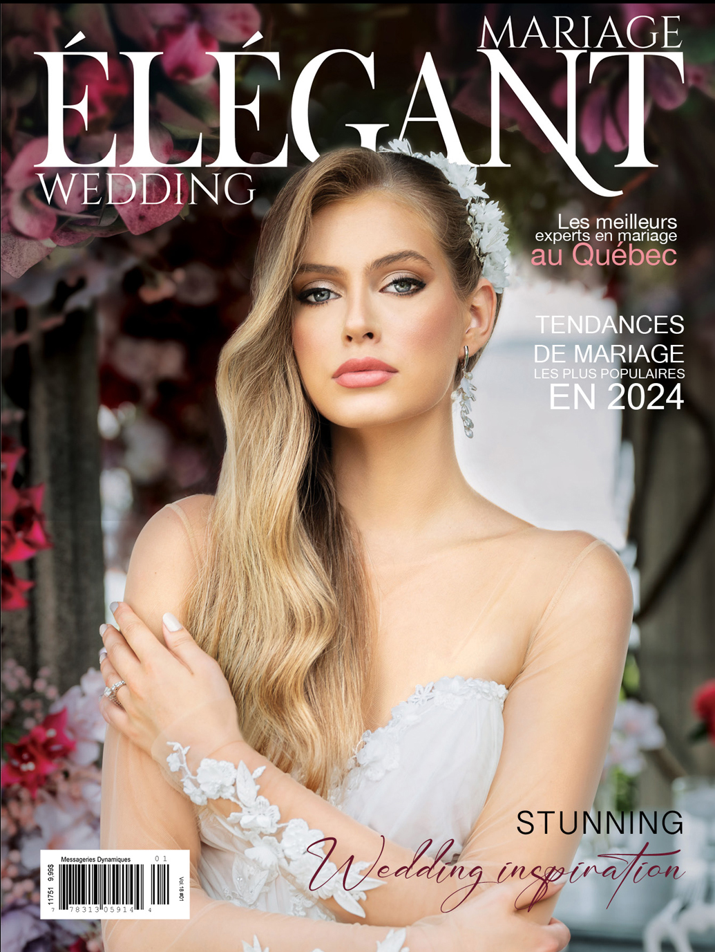 elegant wedding magazine cover 2024