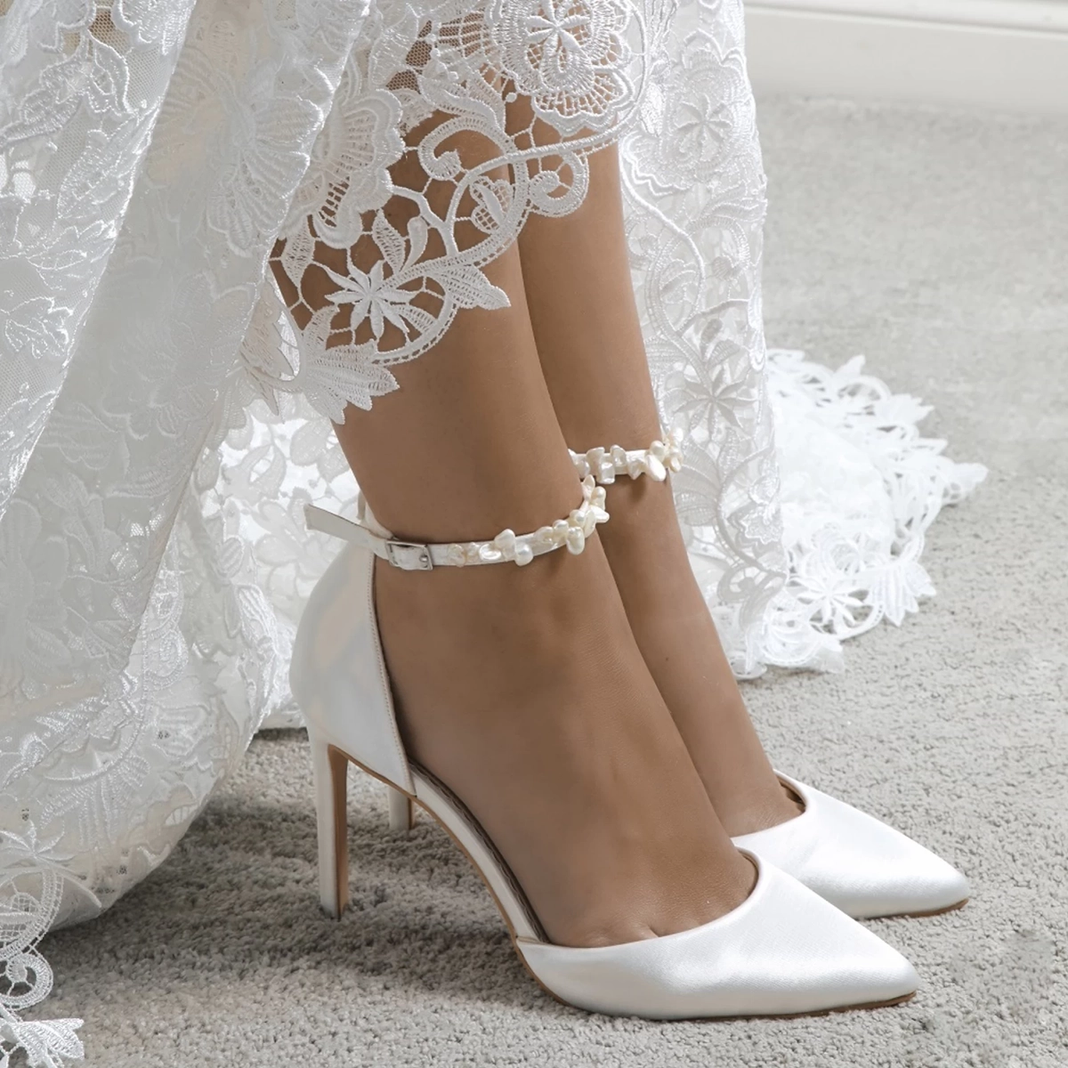 satin bridal shoes