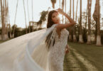 bride with a long veil