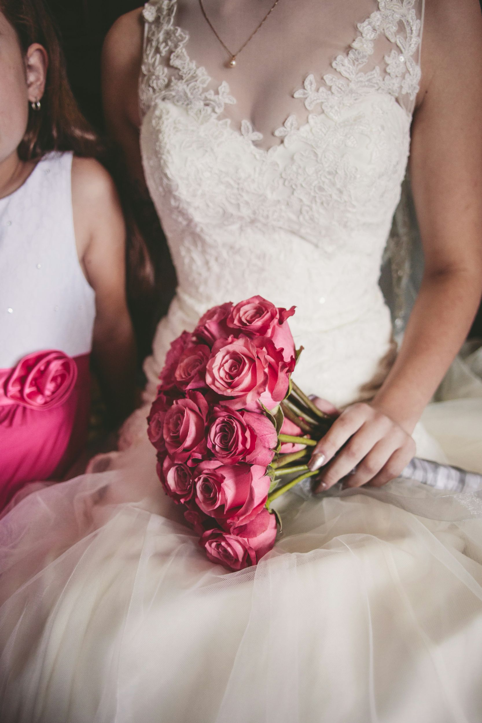 red bridal bouquet