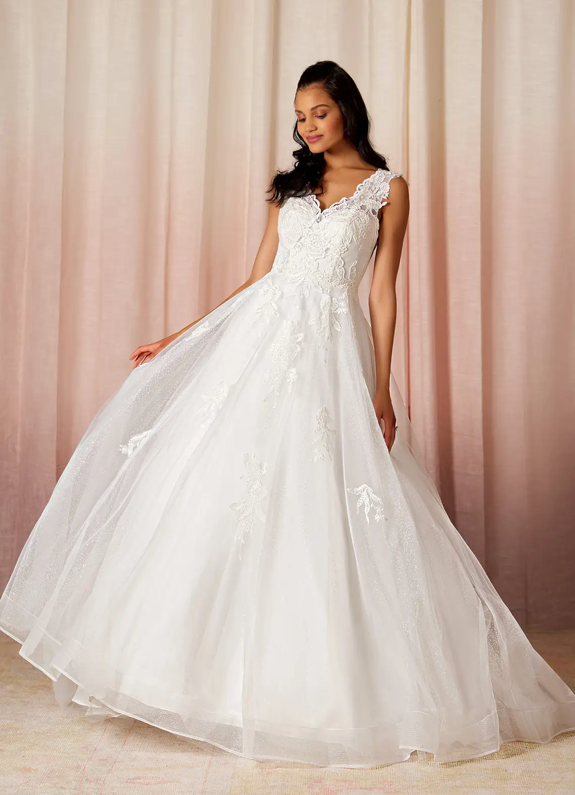 Azazie A-Line Sweetheart Lace Sweep Train Dress Diamond White/Champagne