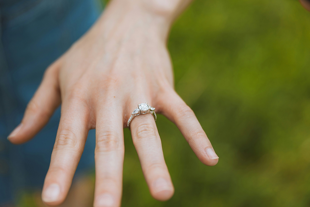 3 stone diamond ring engagement proposal