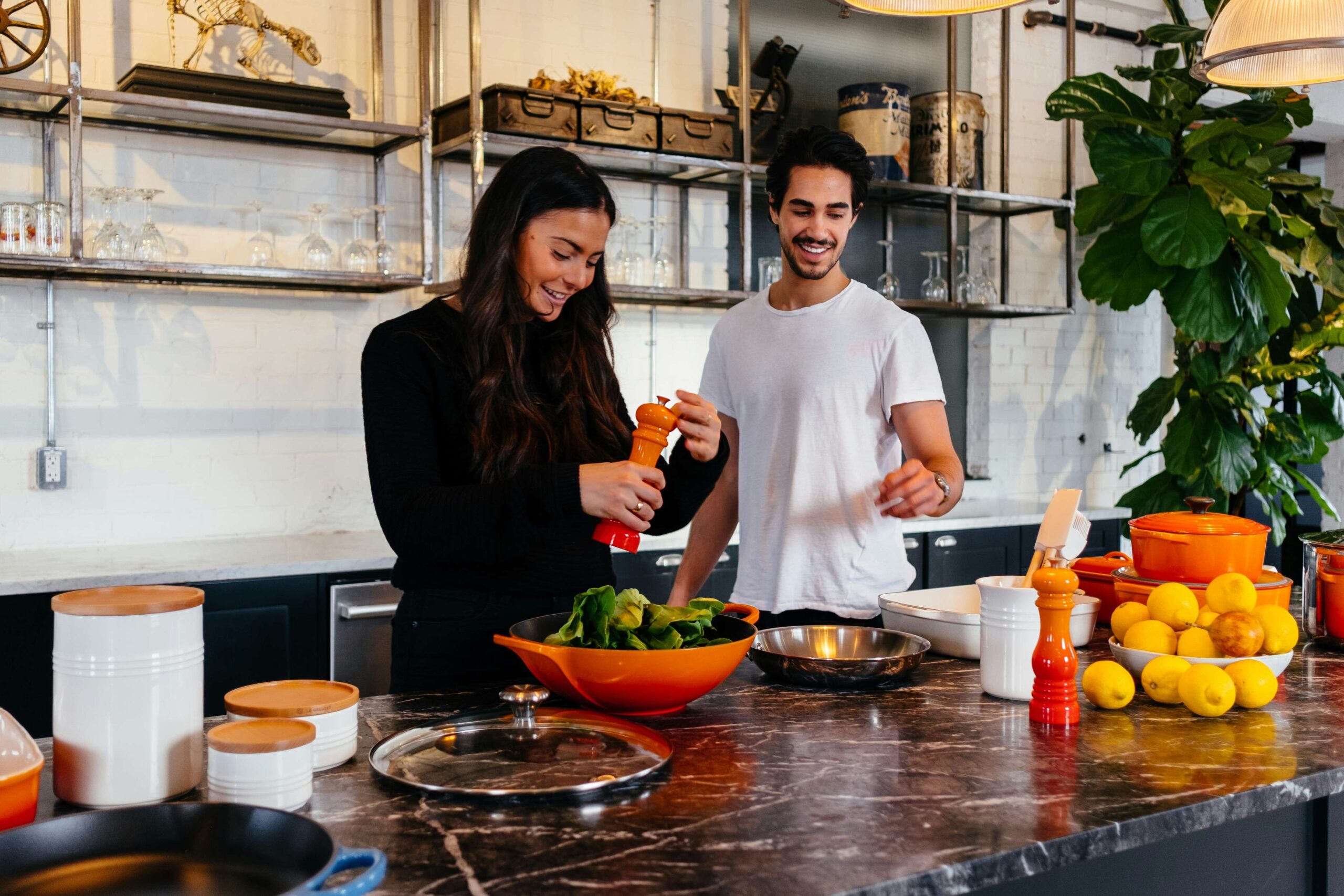 couples cooking together