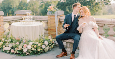 whimsical wedding theme in a garden