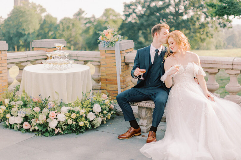 whimsical wedding theme in a garden