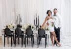 black and white modern micro wedding