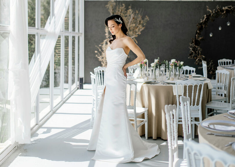 bride in the reception hall